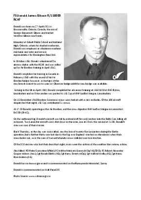 A preview of a PDF biography for Gibson, Donald James